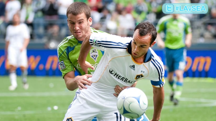 Landon Donovan (right) is a major focal point for Nathan Sturgis and the Seattle Sounders in their Western Conference semifinals series.