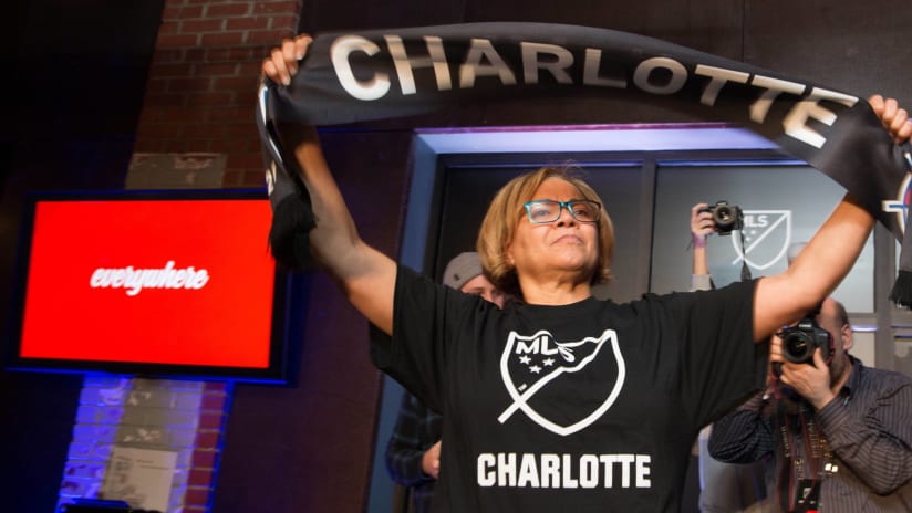 Charlotte MLS - Holding scarf - Fan launch