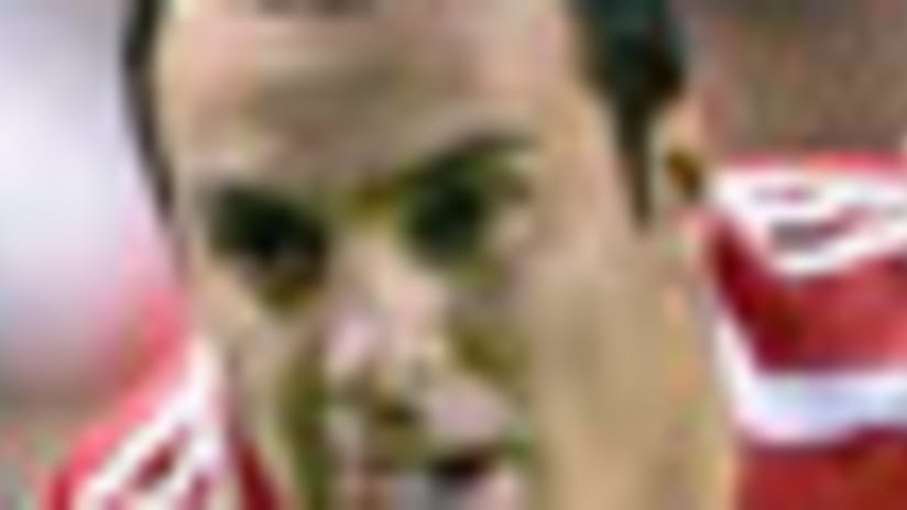 Cuauhtemoc Blanco goes for the ball Saturday.