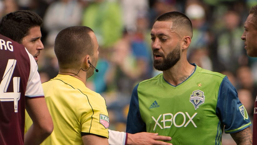 Clint Dempsey - Seattle Sounders - Argues with Ref