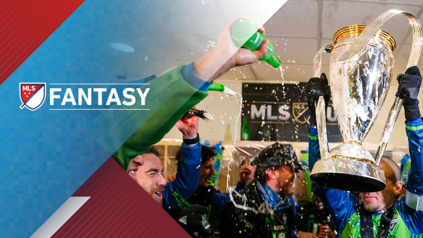 Fantasy 2017 - Seattle Sounders - celebrating MLS Cup win with trophy