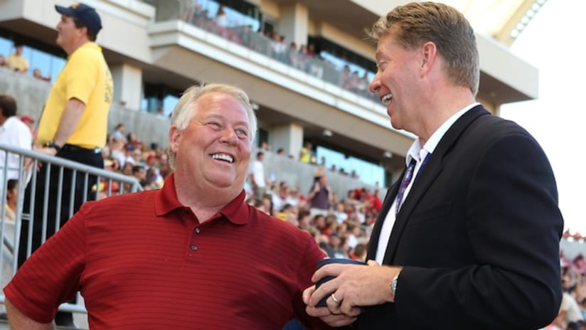 New Real Salt Lake owner Dell Loy Hansen and former owner/founder Dave Checketts