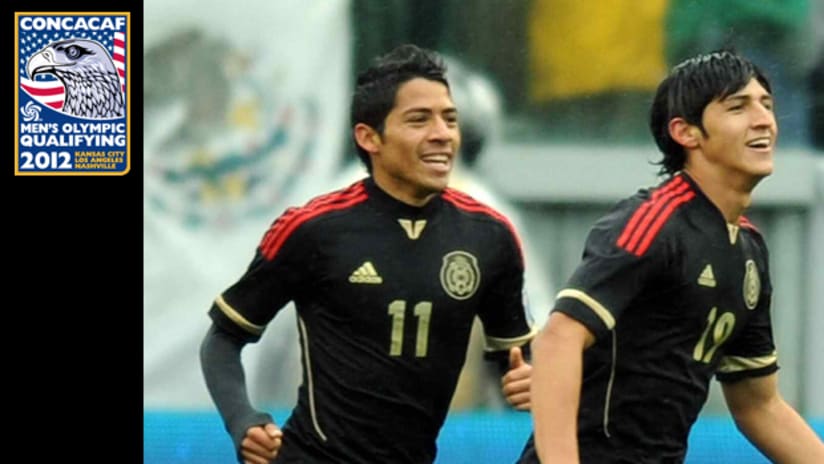 Mexican U-23 striker Alan Pulido celebrates a goal vs. Honduras