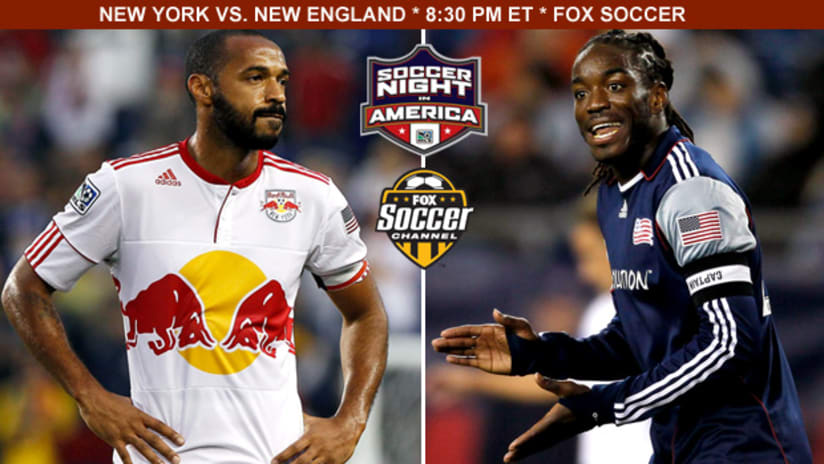 Thierry Henry and New York host Shalrie Joseph and New England.