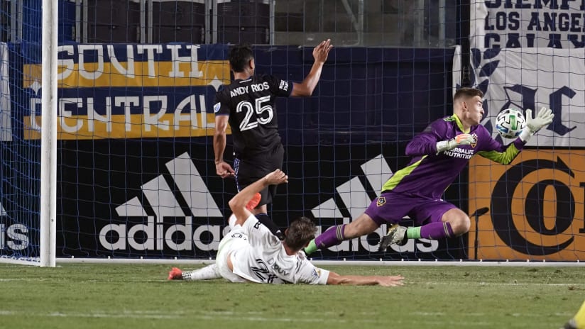Andres Rios shot, Jonathan Klinsmann save - San Jose Earthquakes, LA Galaxy - October 14, 2020