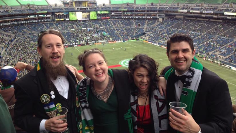 TA:CO Covert Timbers Army fans at CenturyLink Field, Seattle, 2015