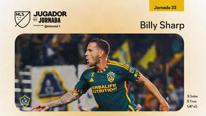 El filo de los goles: Billy Sharp es elegido como el Jugador de la Semana 33 de MLS