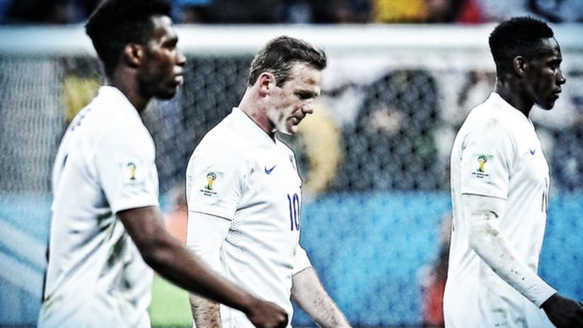 England are disappointed after losing to Uruguay in the 2014 World Cup