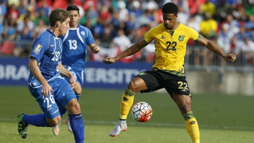 Jamaica's Garath McCleary vs. El Salvador in Gold Cup