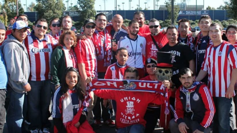 Chivas USA coach Jose Luis Chelis Sanchez Sola with fans