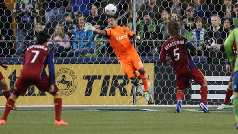 Nick Rimando makes another amazing save against Seattle