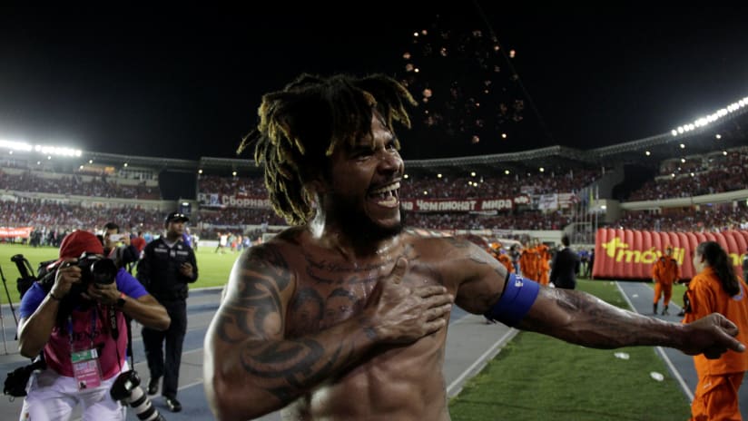 Roman Torres - Panama - celebrating his World Cup-clinching goal
