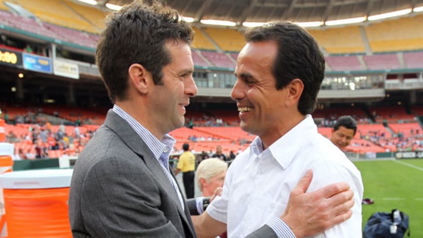 Olsen and Pareja before a game