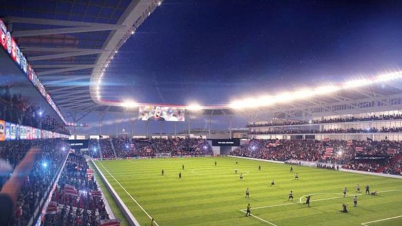 Inside the stadium, D.C. United rendering
