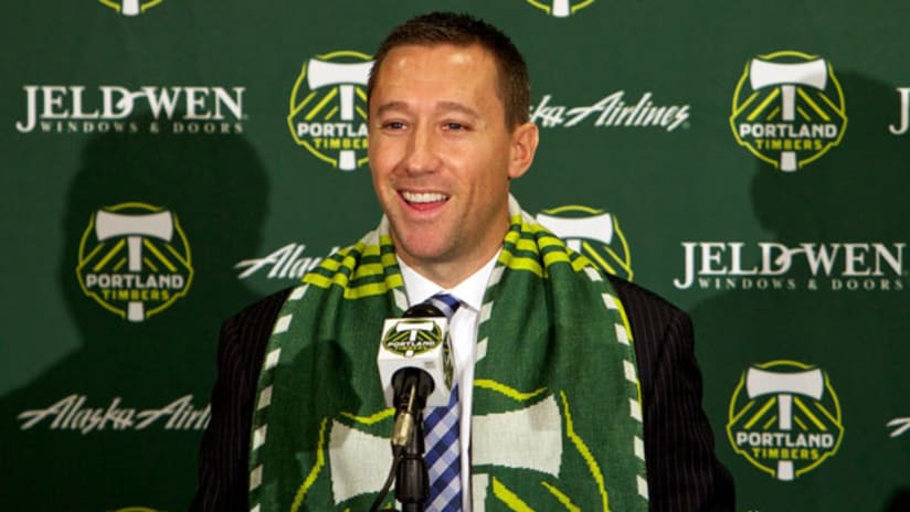 Caleb Porter is introduced to the media in Portland
