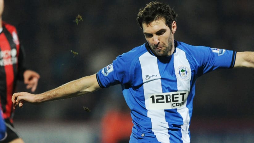 Mauro Boselli in action for Wigan Athletic