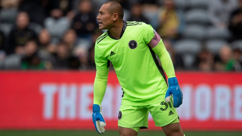 Luis Robles - Inter Miami - yells during 2020 season opener at LAFC