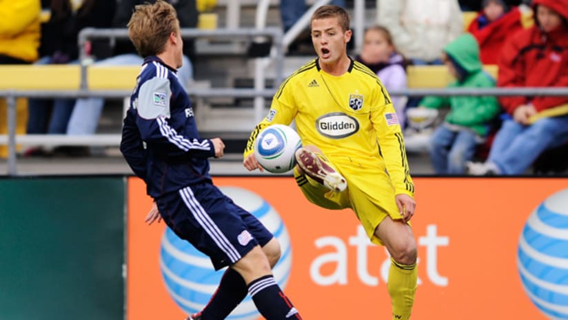 Robbie Rogers pounced on a loose ball in the box to net the game-winner vs. the Revs