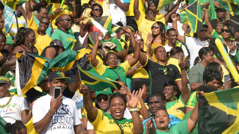 Jamaica fans - flags and celebrations