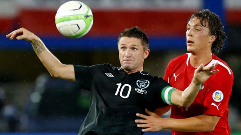 Robbie Keane in action for Ireland vs. Austria