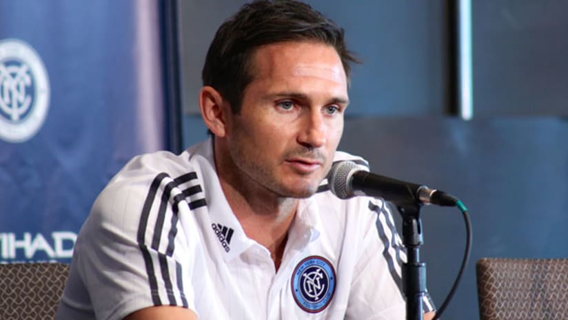 Frank Lampard at his first NYCFC press conference on July 7, 2015