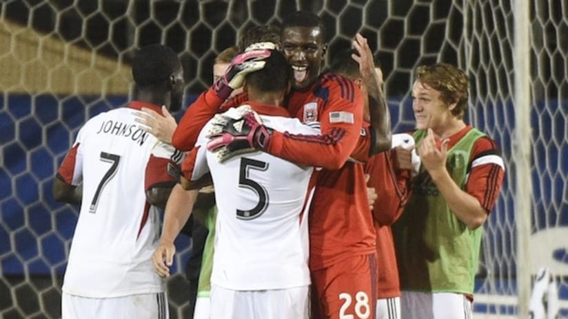 Bill Hamid and D.C. United celebrate their win over San Jose