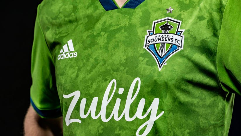 Seattle Sounders - 2019 jersey detail - Zulily sponsorship