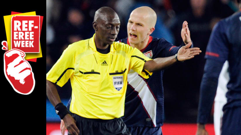 Koman Coulibaly gets an earful from Michael Bradley