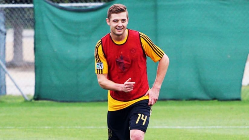 Robbie ROgers trains with the LA Galaxy