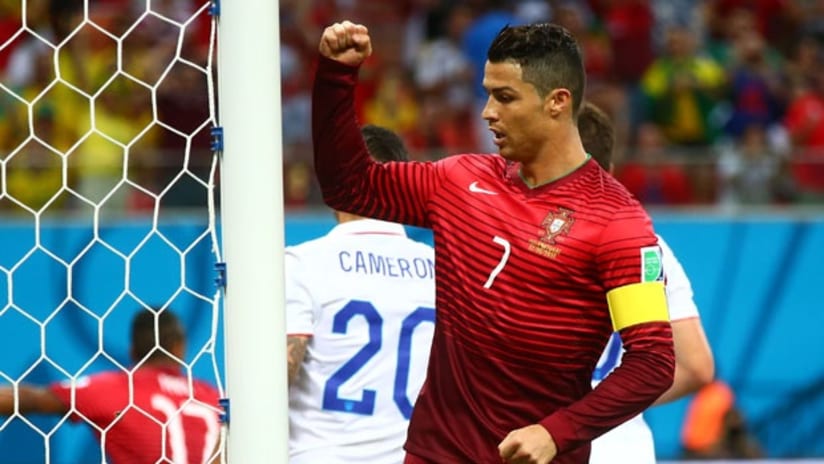 Cristiano Ronaldo celebrates Portugal's goal vs. the USMNT