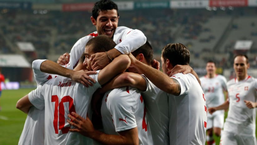 Swiss national team celebrates