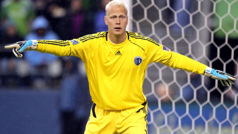 Sporting KC 'keeper Jimmy Nielsen got his first-ever red card against Chicago.