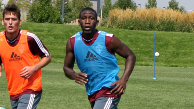 Hendry Thomas in his first Colorado Rapids training session