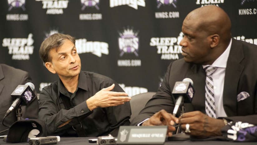 Sacramento Kings owner Vivek Ranadive and part-owner Shaquille O'Neill