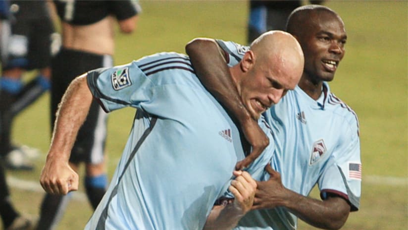 The Rapids' Conor Casey and Omar Cummings
