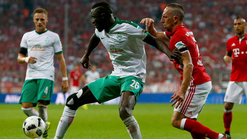 Lamine Sane - Werder Bremen - vs. Bayern Munich's Franck Ribery