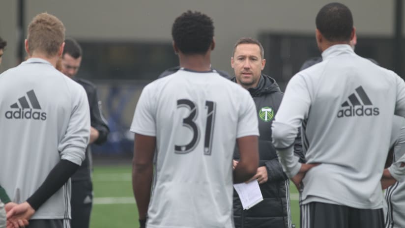 Caleb Porter at the first day of Portland Timbers' 2016 preseason, January 23, 2016