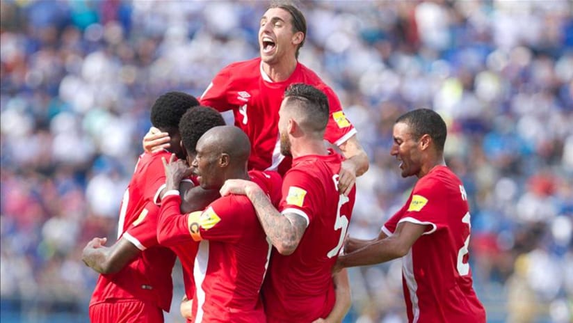 CanMT celebrate goal against Honduras, September 2, 2016