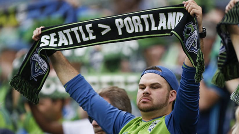 EMBED ONLY - Seattle greater than Portland scarf