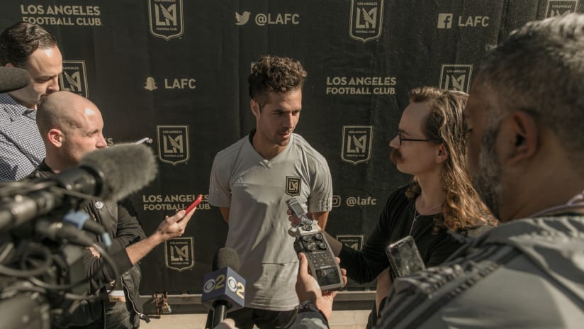 Benny Feilhaber - LAFC - speaking to media at first training session