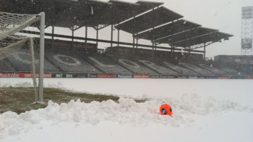Dick's Sporting Goods Park under snow (March 9, 2013)