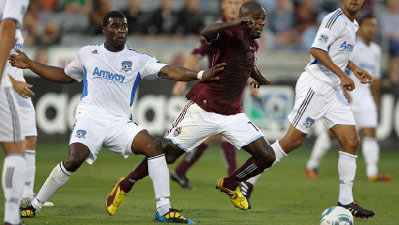 Rapids forward Omar Cummings once again proved that his speed can be a nuisance for the opposition