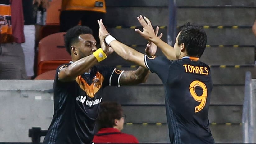 Erick "Cubo" Torres - Giles Barnes - Houston Dynamo - Celebrate a goal