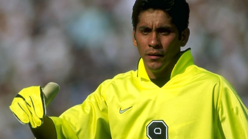 Jorge Campos, LA Galaxy (1996-97), Chicago Fire (1998): The famous cat-like goalkeeper dazzled MLS crowds with his acrobatic saves.