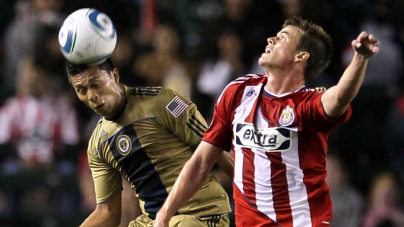 Michael Orozco Fiscal (left) and Philly escaped the HDC with a point in their first meeting with Chivas USA.