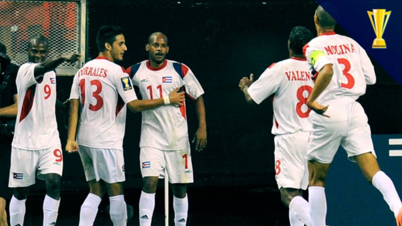 Cuba celebrate 2013 Gold Cup goal