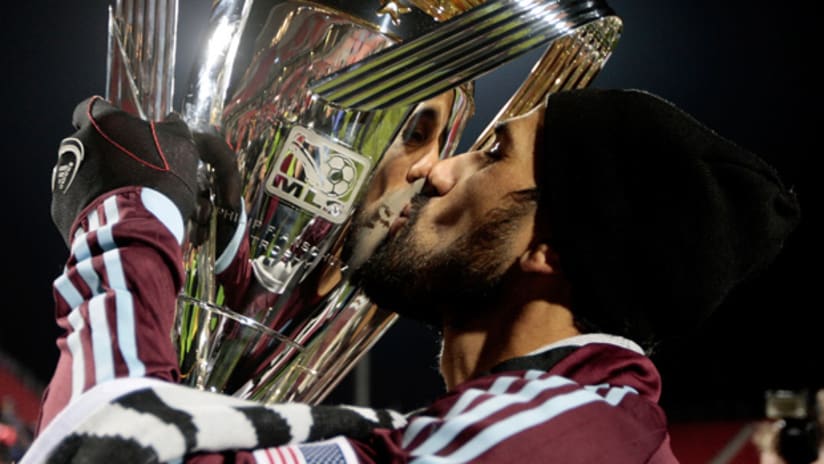 Colorado's Pablo Mastroeni celebrates Sunday night after winning his first MLS Cup.