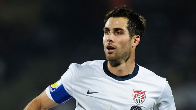 Carlos Bocanegra with the US national team during the 2010 World Cup