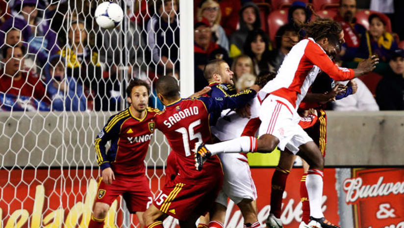 Doneil Henry scores for Toronto FC versus Real Salt Lake, April 28, 2012.