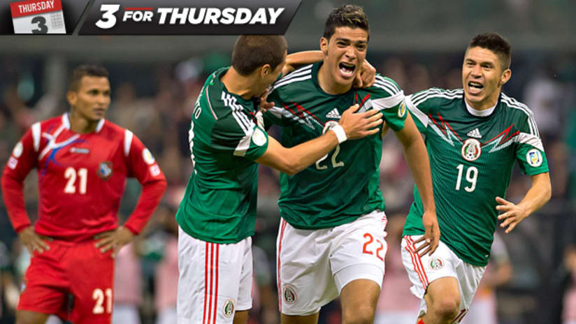 Mexico celebrate a goal vs. Panama (Three for Thursday)